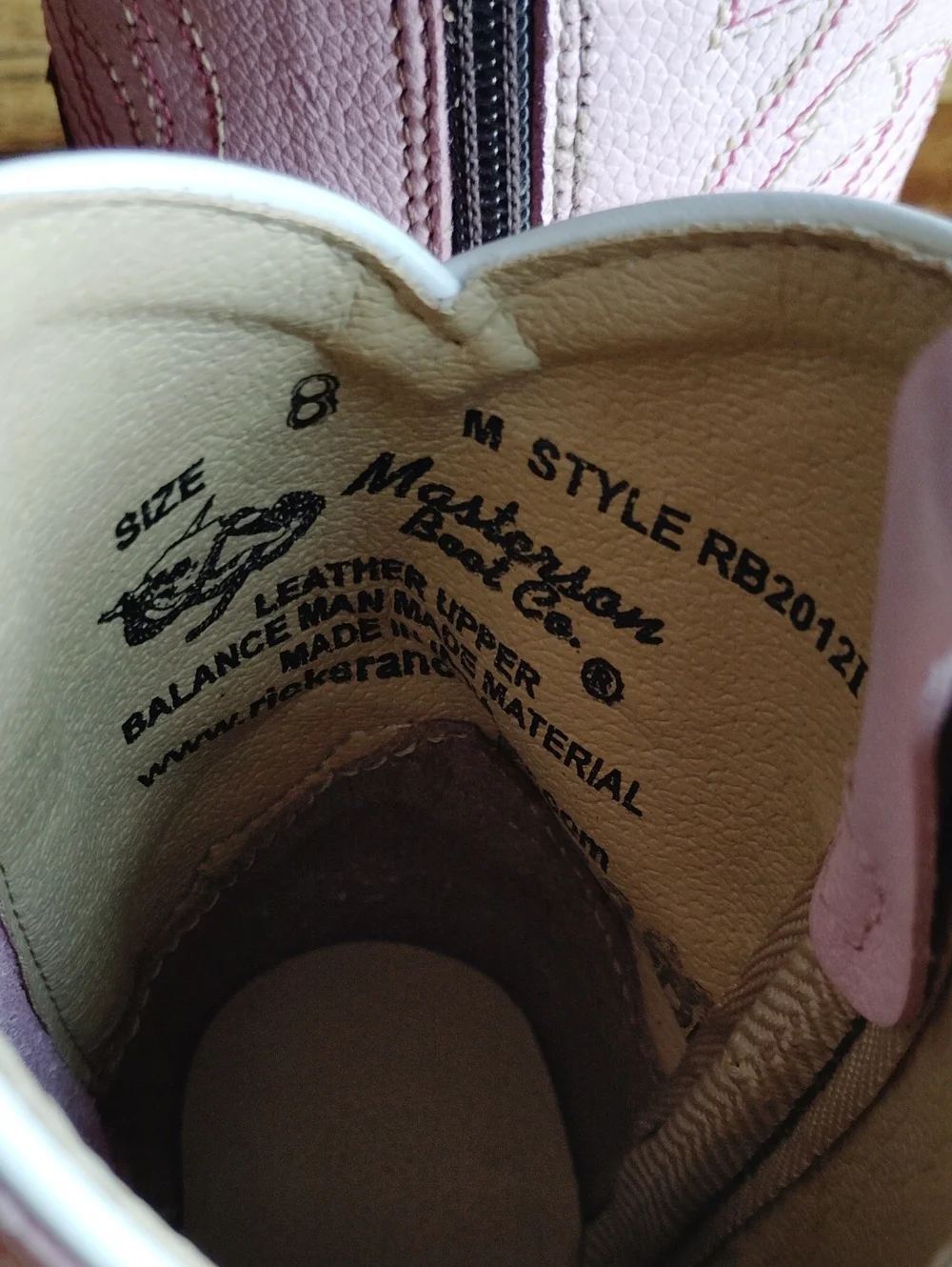 Kids Brown & Pink Square Toe Cowboy Boots Masterson Boot Co Genuine Leather Sz 8